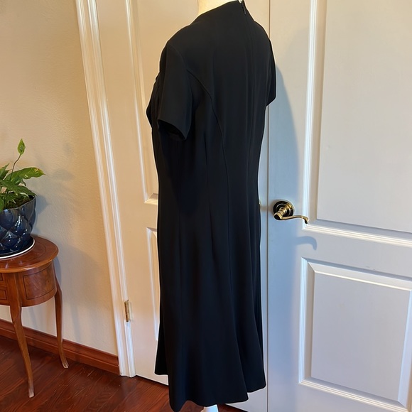 BASLER RUFFLE NECK BLACK DRESS - Picture 4 of 9